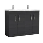 Floor Standing 2 Door Vanity Unit 1200mm - No Worktop and Basin - Image 4