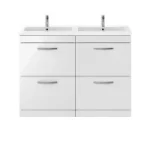 Floor Standing 2 Drawer Vanity Unit 1200mm - No Worktop and Basin