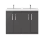 Floor Standing 2 Door Vanity Unit 1200mm - No Worktop and Basin - Image 2