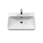600 x 460 Curved Tap Holein-Edged Basin - 1 Tap Hole