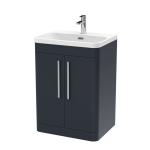 600mm Floor Standing 2 Door Vanity & Thin Edge Ceramic Basin - Image 2