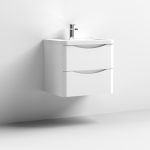 600mm Wall Hung 2 Drawer Vanity & Ceramic Basin