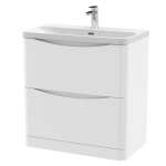 800mm Floor Standing 2 Drawer Vanity & Thin Edge Ceramic Basin