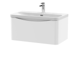 800mm Wall Hung 1 Drawer Vanity & Thin Edge Ceramic Basin