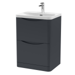 600mm Floor Standing 2 Drawer Vanity & Thin Edge Ceramic Basin - Image 3