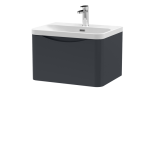 600mm Wall Hung 1 Drawer Vanity & Thin Edge Ceramic Basin - Image 3