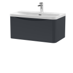 800mm Wall Hung 1 Drawer Vanity & Thin Edge Ceramic Basin - Image 3