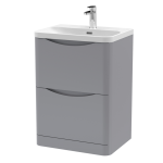 600mm Floor Standing 2 Drawer Vanity & Thin Edge Ceramic Basin - Image 2