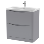 800mm Floor Standing 2 Drawer Vanity & Thin Edge Ceramic Basin - Image 2