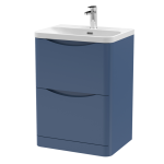 600mm Floor Standing 2 Drawer Vanity & Thin Edge Ceramic Basin - Image 4