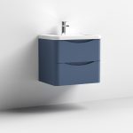 600mm Wall Hung 2 Drawer Vanity & Polymarble Basin - Image 4