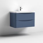 800mm Wall Hung 2 Drawer Vanity & Ceramic Basin - Image 4