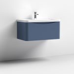 800mm Wall Hung 1 Drawer Vanity & Polymarble Basin - Image 4