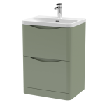 600mm Floor Standing 2 Drawer Vanity & Thin Edge Ceramic Basin - Image 5