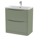 800mm Floor Standing 2 Drawer Vanity & Thin Edge Ceramic Basin - Image 5