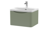 600mm Wall Hung 1 Drawer Vanity & Thin Edge Ceramic Basin - Image 5