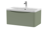 800mm Wall Hung 1 Drawer Vanity & Thin Edge Ceramic Basin - Image 5