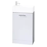 450mm Floor Standing 1 Door Vanity Unit Compact Gloss White