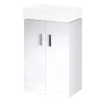 450mm Floor Standing 2 Door Vanity Unit Gloss White
