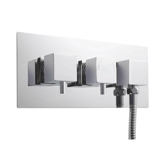 A3077-nuie-web.png Square Shower Two Outlet Thermostatic Valve With Diverter - Image 1