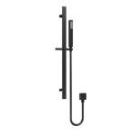 Matt Black Square Slide Rail Kit Brass Outlet Elbow Included H685mm