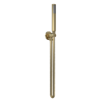 Round Brushed Brass Shower Handset with Outlet Elbow, Parking Bracket & Flex