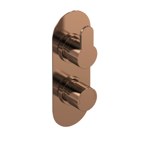 Arvan Brushed Bronze  Twin Thermostatic Shower Valve-1 outlet