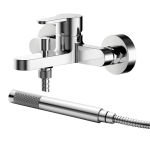 Arvan Chrome  Bath Shower Mixer Wall Mounted with Kit