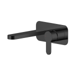 Arvan Matt Black  27H Basin Mixer Wall Mounted With Plate