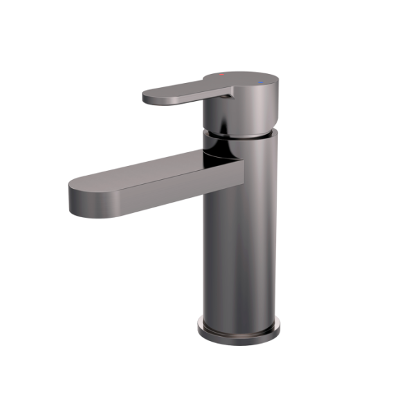 Arvan Brushed Pewter  Mono Basin Mixer With Push Button Waste