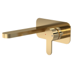 Arvan Brushed Brass  27H Basin Mixer Wall Mounted With Plate
