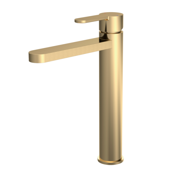 Arvan Brushed Brass  High Rise Mono Basin Mixer
