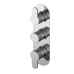 Arvan Chrome Triple Thermostatic Shower Valve With Diverter-3 outlet