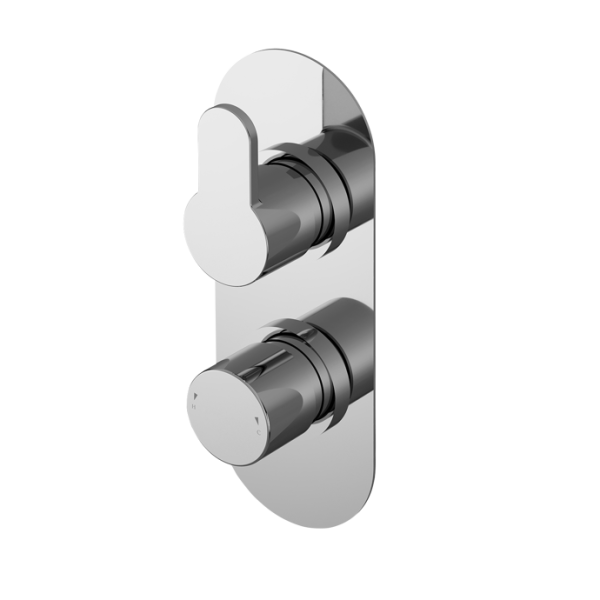 Arvan Chrome Twin Thermostatic Shower Valve-1 outlet
