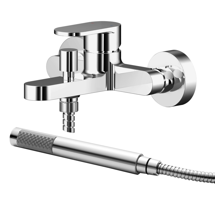 BIN316-nuie-web.png Binsey Chrome Bath Shower Mixer Wall Mounted with Kit - Image 1