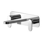 Binsey Chrome  3TH Basin Mixer Wall Mounted With Plate
