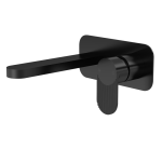 Cyprus Matt Black 2TH Basin Mixer Wall Mounted, With Plate
