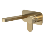 Cyprus Brushed brass 2TH Basin Mixer Wall Mounted, With Plate