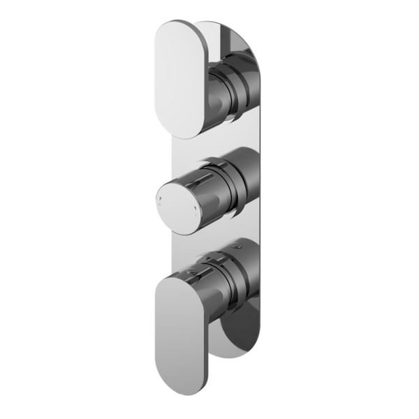 Binsey Chrome  Triple Thermostatic Shower Valve With Diverter-3 outlet