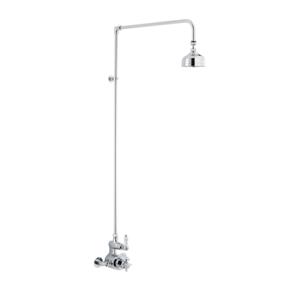 Edwardian Twin Exposed Thermostatic Shower Valve and Rigid Riser Kit