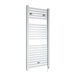Electric Heated Chrome Towel Rail With Square Bars, 22 Rails,