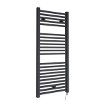 Electric Heated Anthracite Towel Rail With Square Bars, 22 Rails,