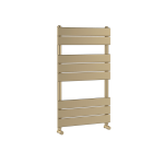 Piazza Brushed Brass Towel Rail 8 Flat Panels H840 x W500mm - 1280 Btu/Hr