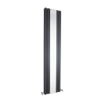 Anthracite  Double Panel with Mirror H1800 x W381mm- 4236 Btu/Hr