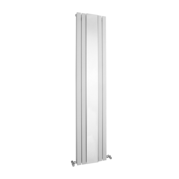 Satin White  Double Panel with Mirror H1800 x W381mm -4236 Btu/Hr