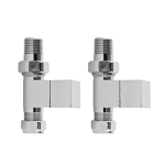 Pure Square Radiator Valves Pack Straight