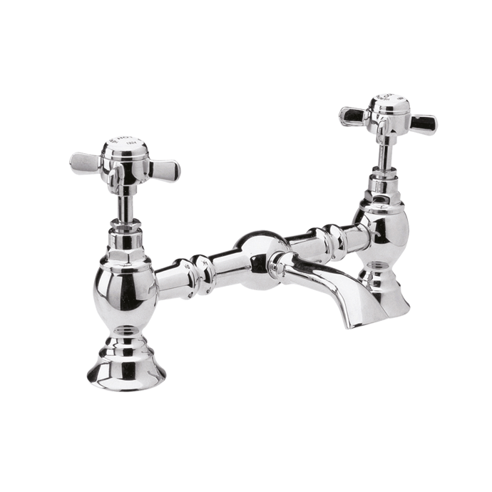 I315X-nuie-web.png Beaumont Crosshead Luxury Bridge Basin Mixer Without Waste 200mm centres - Image 1