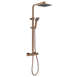Brushed Bronze Square Thermostatic Bar Shower With Telescopic Kit