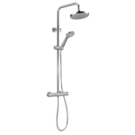 Chrome Round Thermostatic Bar Shower With Telescopic Kit & 3 Function Handset