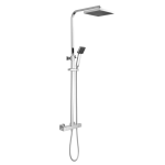 Chrome Square Thermostatic Bar Shower With Telescopic Kit